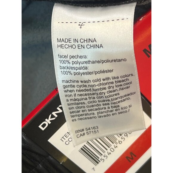 NWT DKNY Faux Leather Pull-On Pants Black Size Medium with Side Pockets Women's - Picture 7 of 9